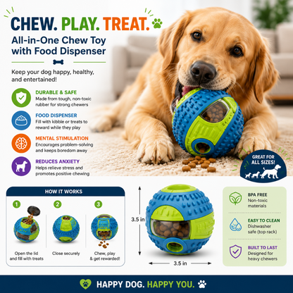 Pet Chew Toy with Food Dispenser